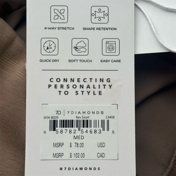 NWT 7 Diamonds Women's Skort Medium Taupe Brown Short Casual Solid - Picture 9 of 10